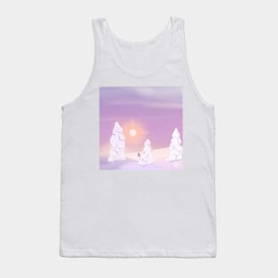 Skiing in deep snow Tank Top